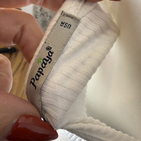 Vintage Papaya Y2K Ribbed Knit Butterfly Halter Tank Top Size Medium/Large - Picture 5 of 7